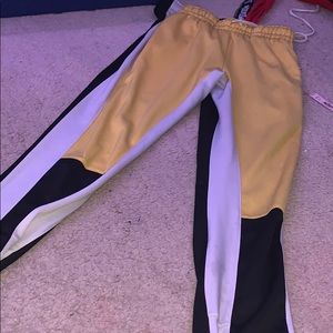 White black yellow sweatpants